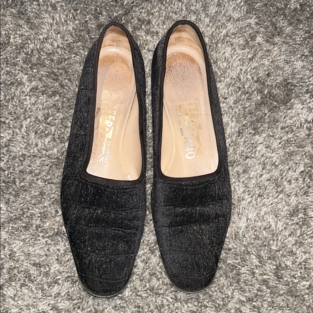 Ferragamo Gray Suede Loafers